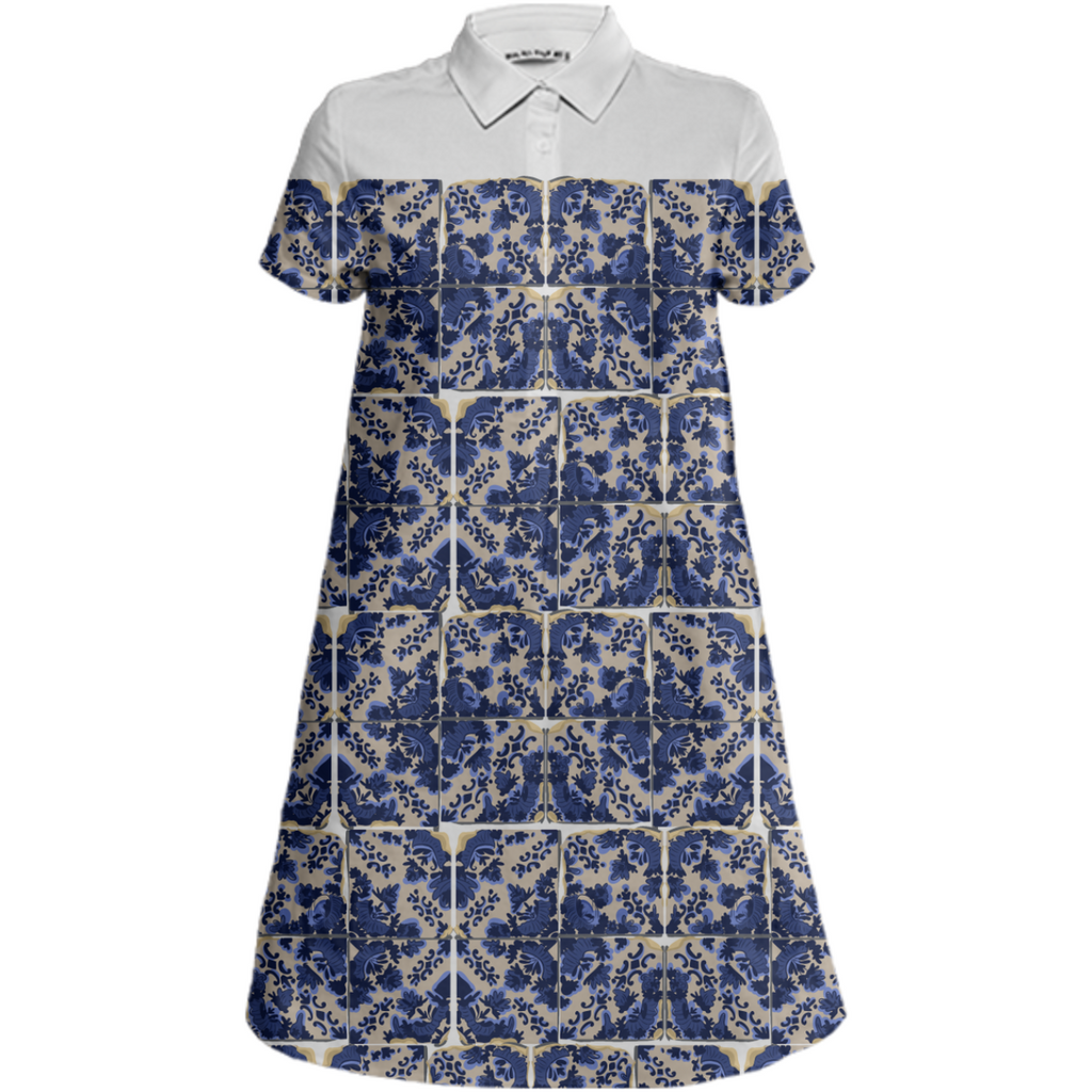 LinenDress BlueTileBlock