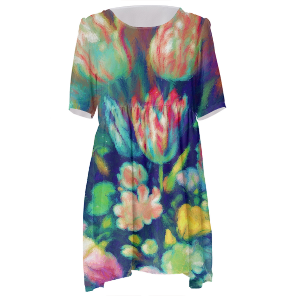 Tulips Detail Babydoll Dress