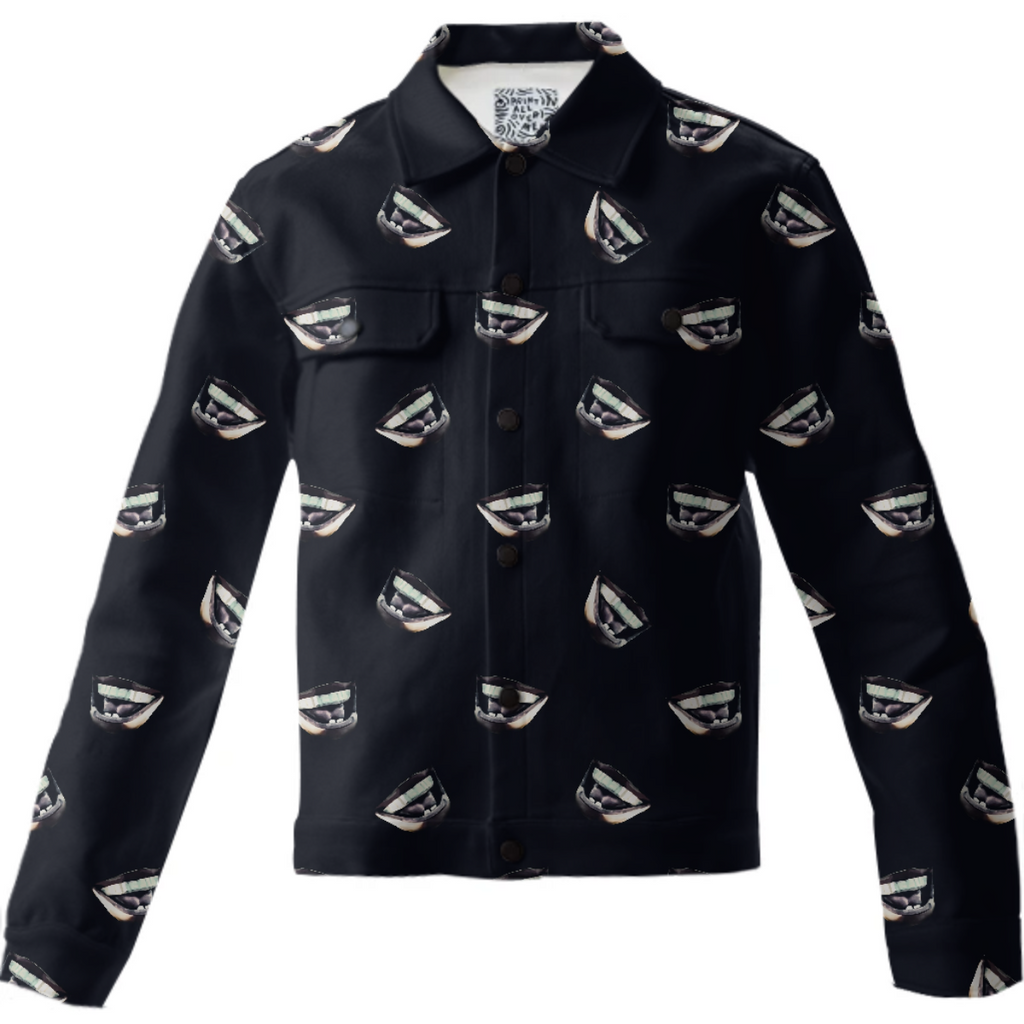 Mouth Laughing Motif Dark Print Pattern