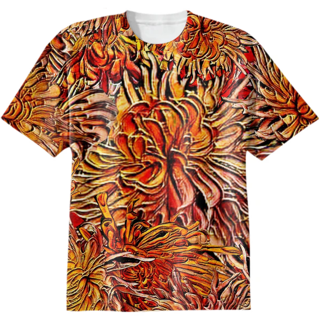 orange chrysanthemums