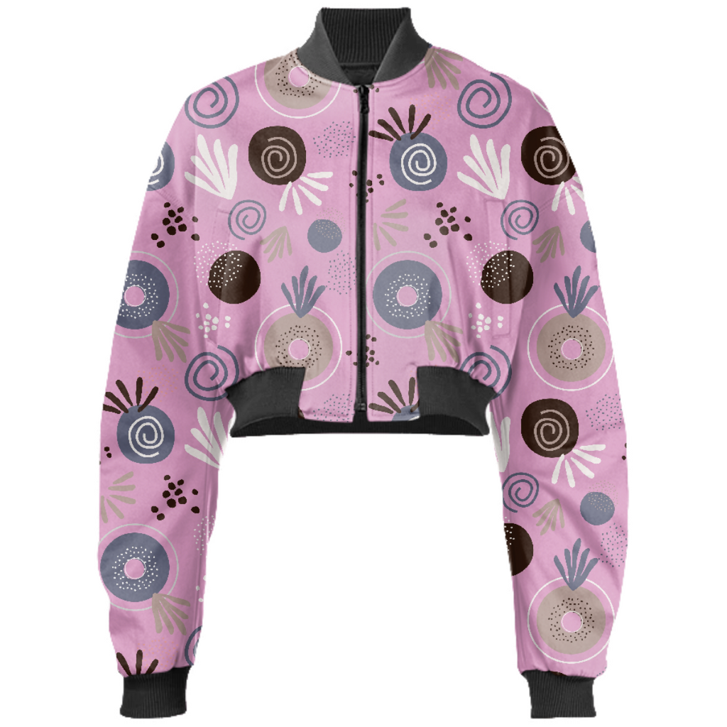 Pink abstract bomber jacket by Stikle