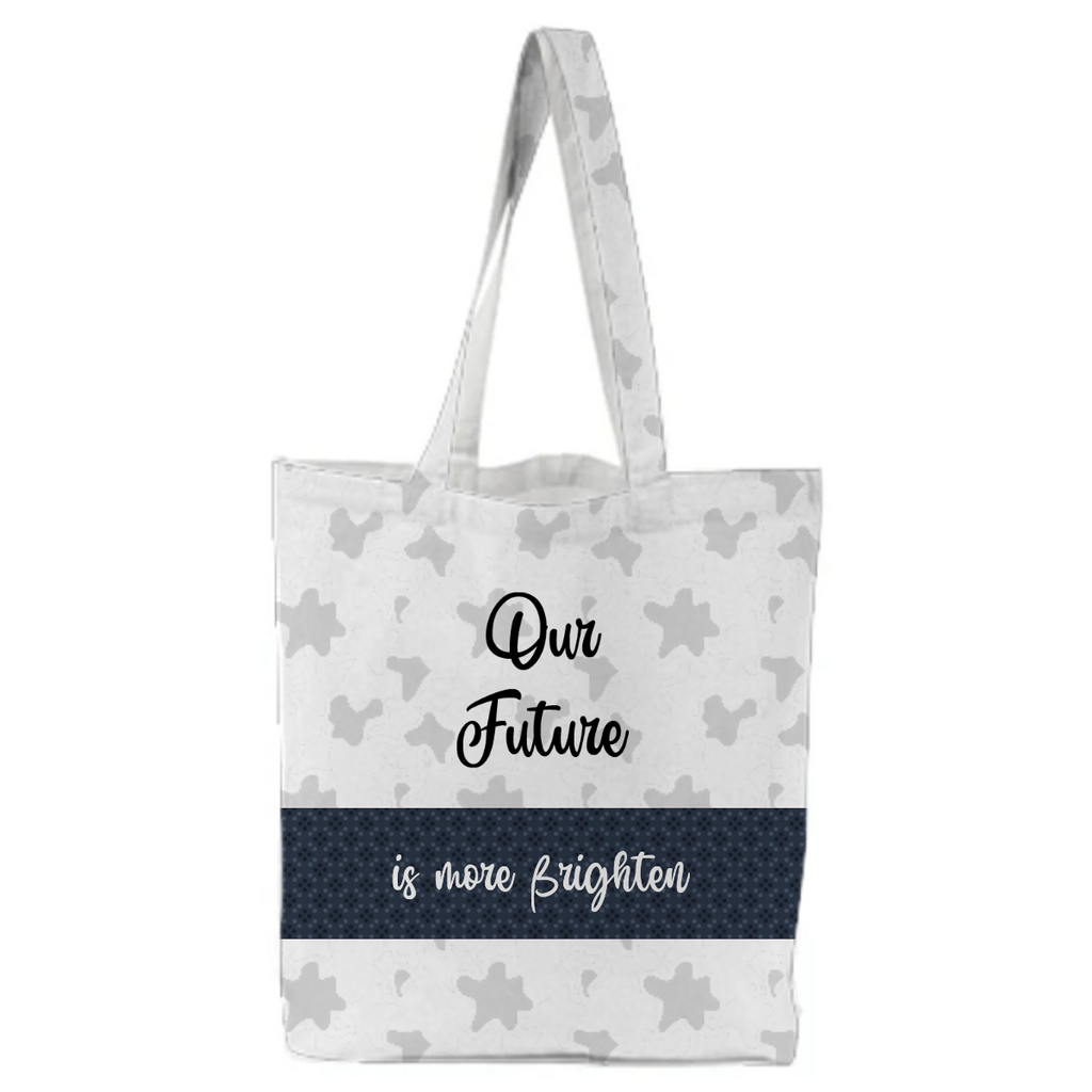 Our Future Is More Brighten Light Shaded Pattern With Dark Blue Textured Label