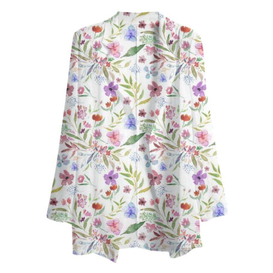 Spring Meadow Chiffon Blazer White