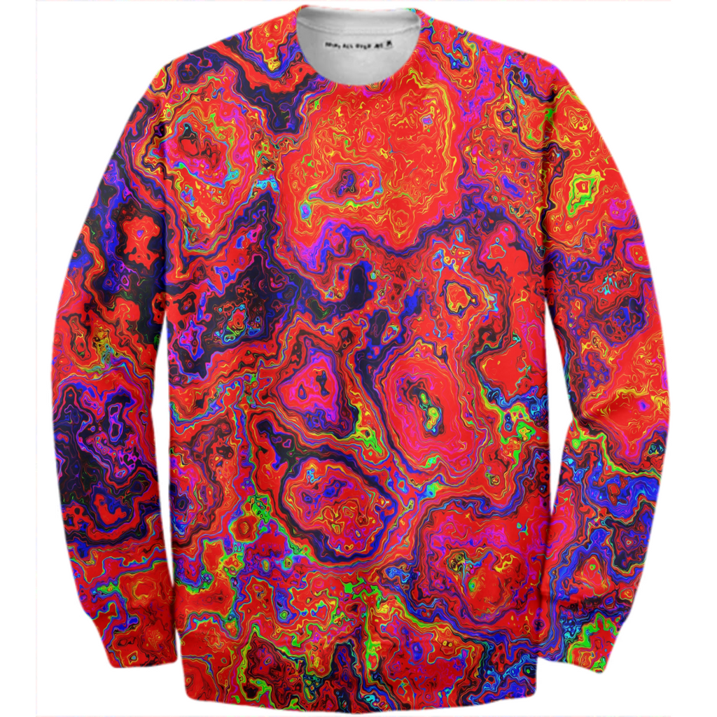 Neon Rainbow Ripples Cotton Sweatshirt