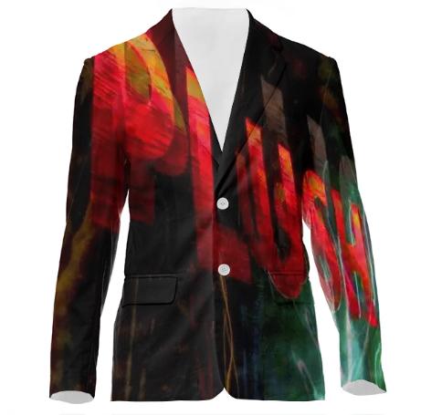 Plush blurred suit jacket