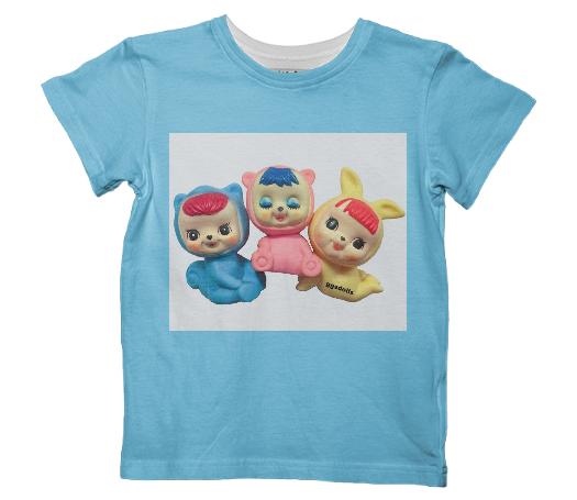 ggsdolls creation Squeak Toy Animal Trio Blue Kids Tee