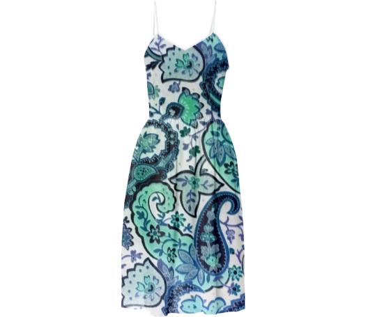 Turquoise Paisley Mermaid Dress