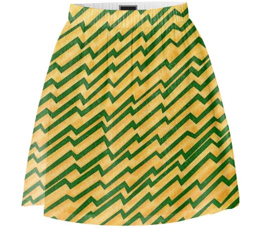 Green Static Summer Skirt