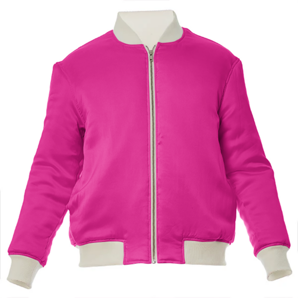 color deep pink VP silk bomber jacket