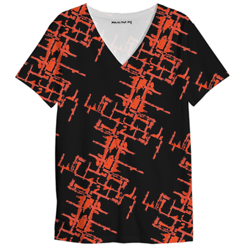 Red And Black Abstract Grunge Print