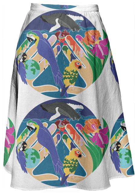 Tropical Creation Midi Skirt