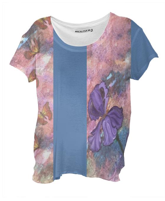 Pastel Monarchs Two Tone Drape Shirt