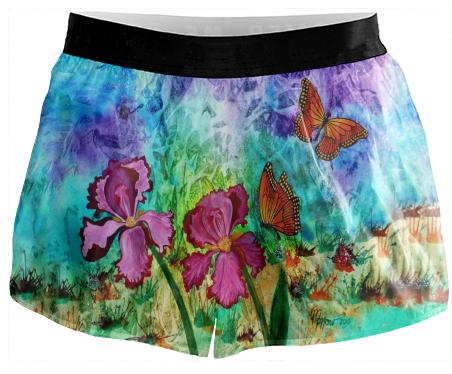 Pink Iris Running Shorts
