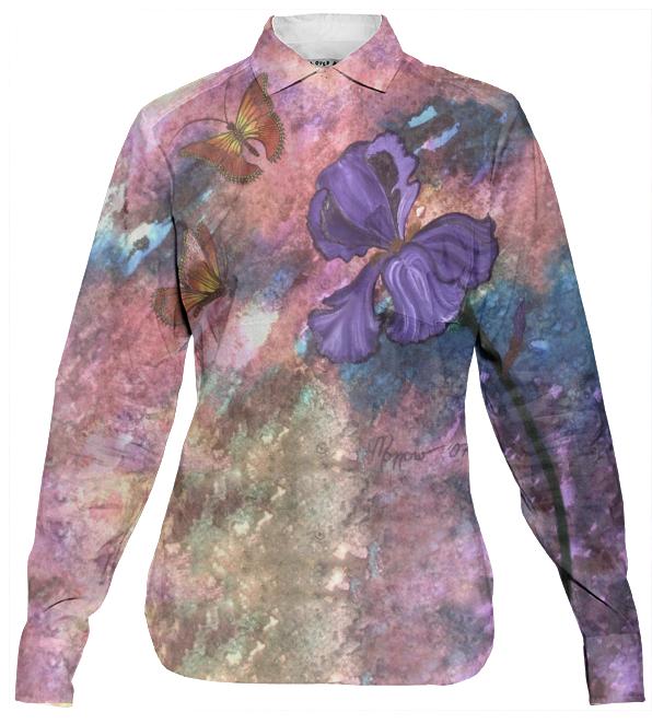 Pastel Monarchs Women s Button Down