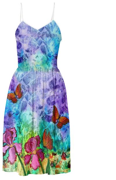 Pink Iris Summer Dress