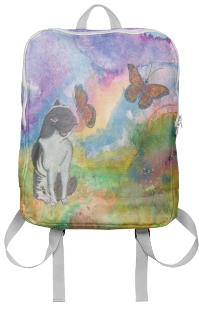 Cat and Monarchs Backpack