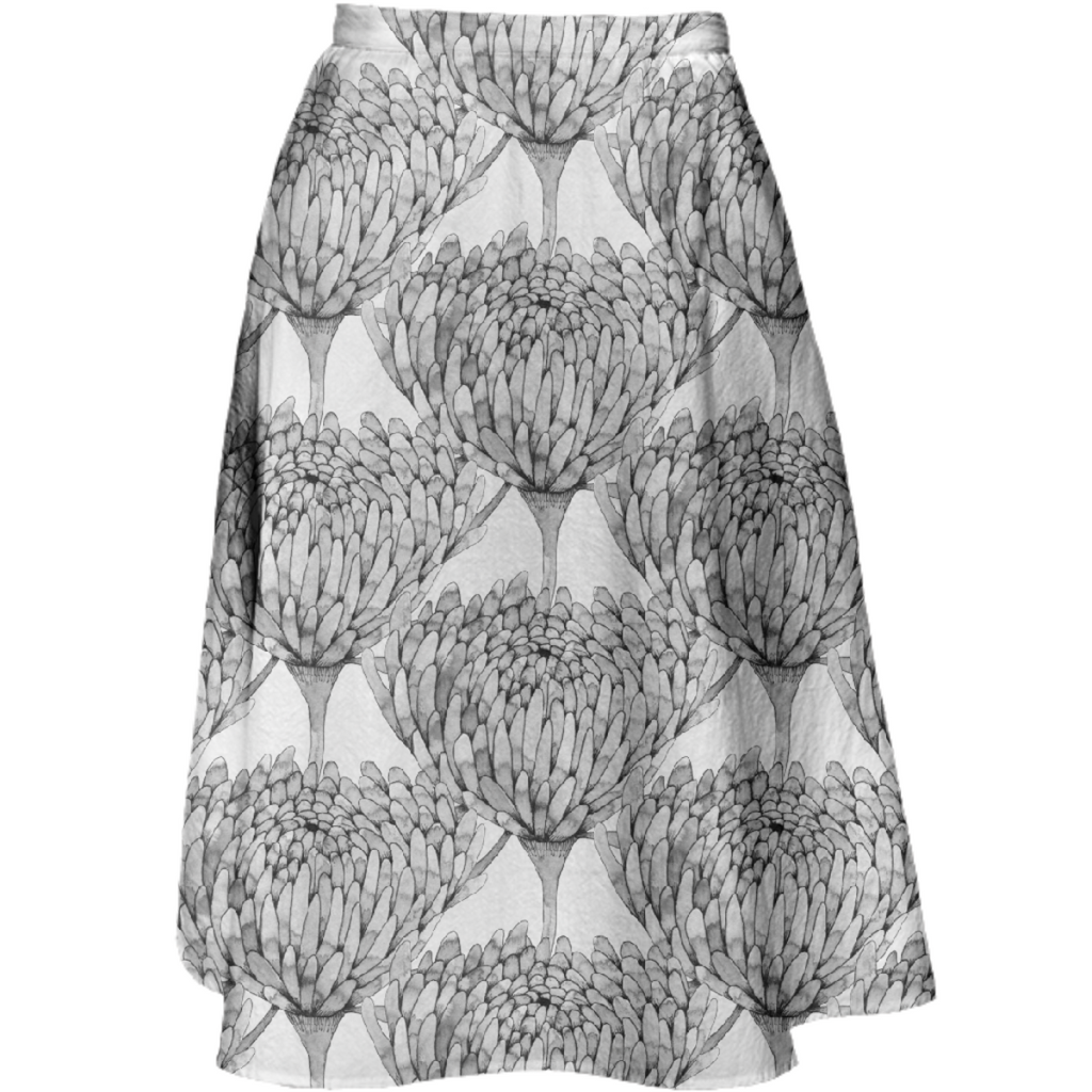 Chrysanthemum Crowd Midi Skirt