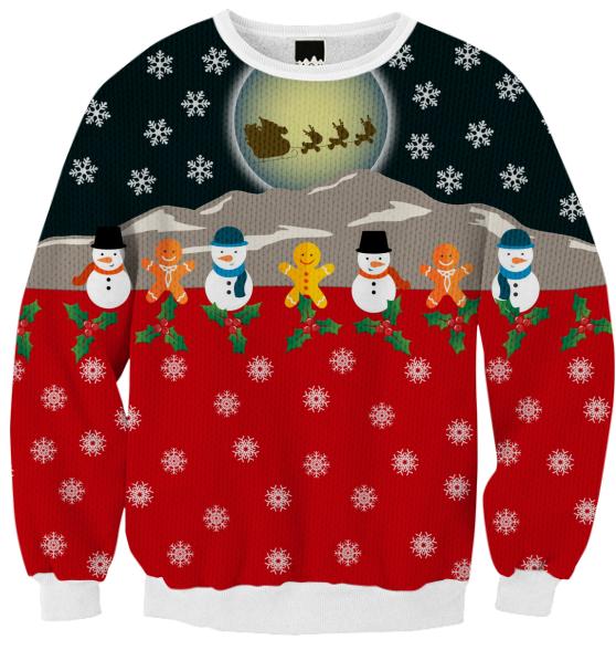 Christmas Knitted Effect Ugly Sweater