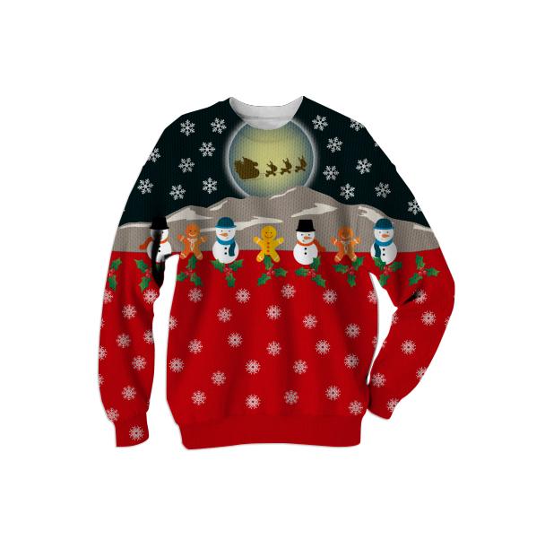 Christmas Knitted Effect Ugly Sweater