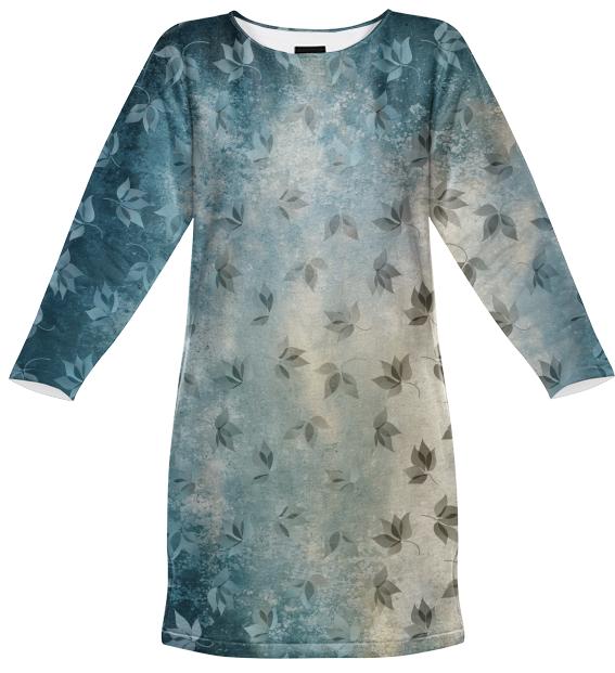 Blue Autumn Sweatshirt Dress