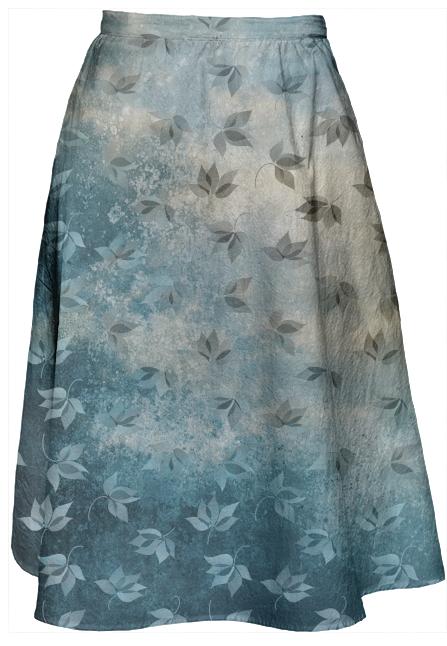 Blue Autumn Midi Skirt