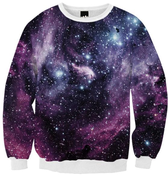 Nebula and Galaxy Ribbed Sweatshirt