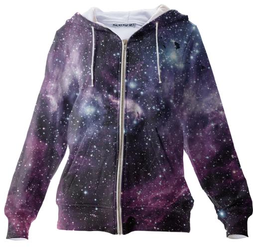 Galaxy and Nebula Zip Up Hoodie