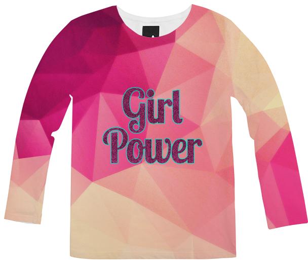 Girl Power Faux Glitter Long Sleeve Shirt