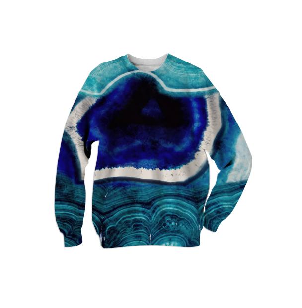 Abstract Blue Agates Sweatshirt