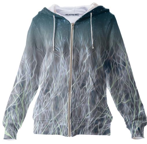 Abstrac Magic Energetic Ice Forest Zip Up Hoodie