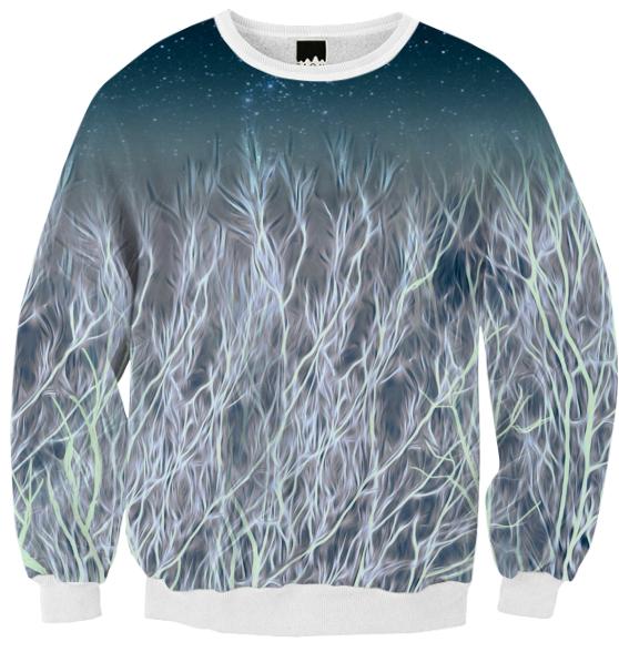 Abstrac Magic Energetic Ice Forest Ribbed Sweatshirt