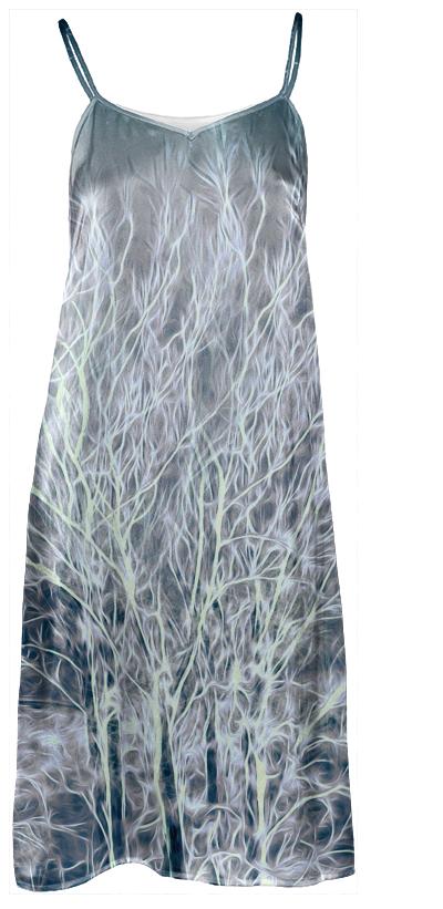 Abstrac Magic Energetic Ice Forest Slip Dress