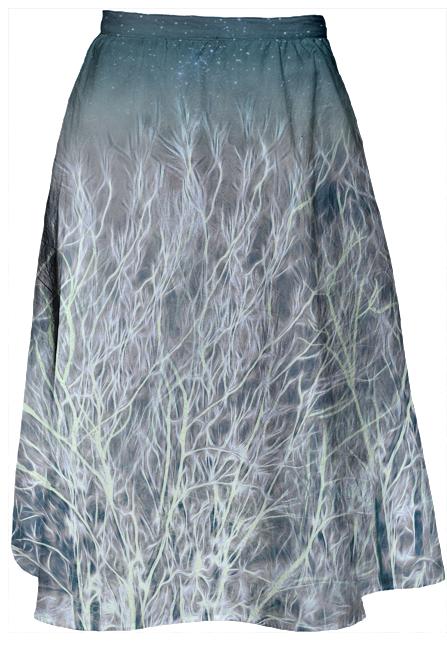 Abstrac Magic Energetic Ice Forest Midi Skirt