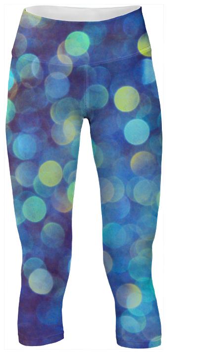 Blue Bokeh Yoga Pants