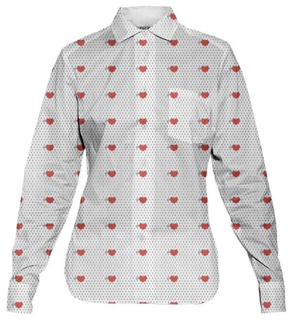 Hashtag Red Hearts on touch of mink ladies shirt