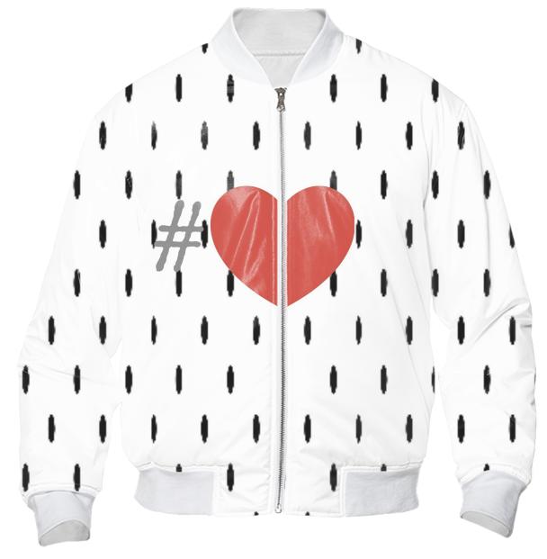 Hashtag Heart on touch of mink bomber jacket