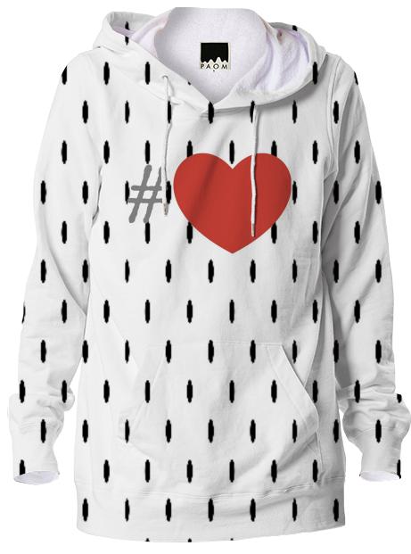 Hashtag Large Red Heart touch of mink Hoodie