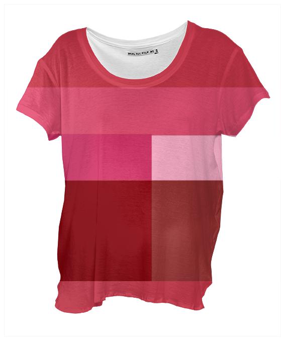 Geometric Modern Lines Berry Drape Shirt