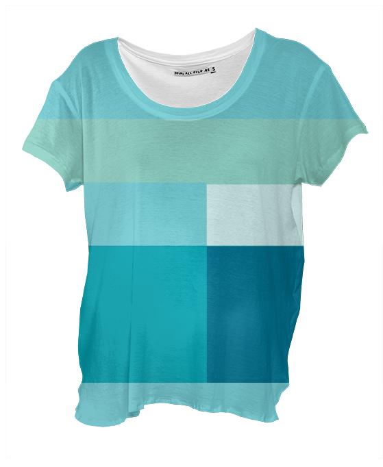 Geometric Modern Lines Sky Drape Tee