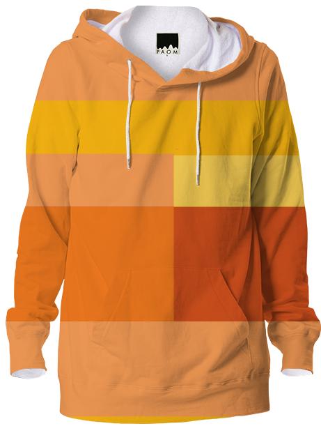 geometric modern lines tangerine hoodie