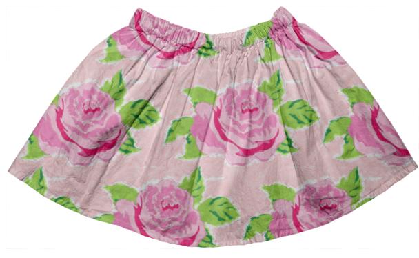 Boho Watercolor Rose Petal kids full skirt