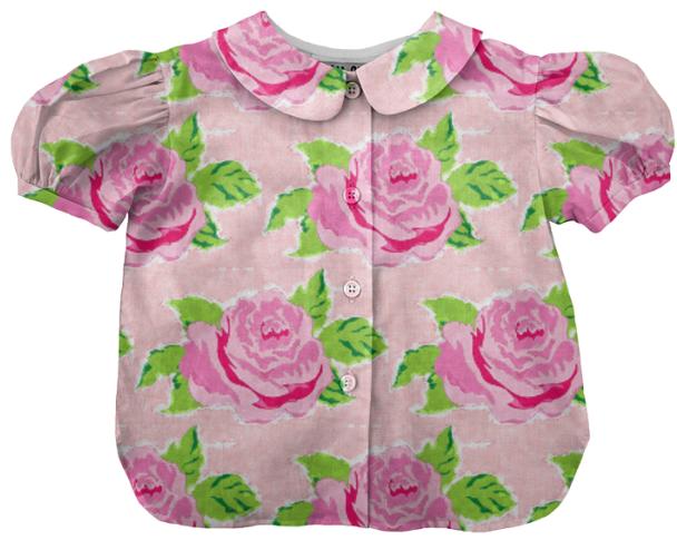 Boho Watercolor Rose Petal kids blouse