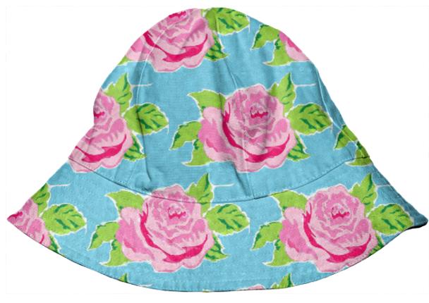 Boho Watercolor Rose Ocean kids bucket hat