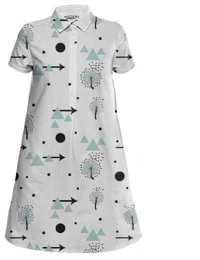 Aztec Dandelion mini shirt dress
