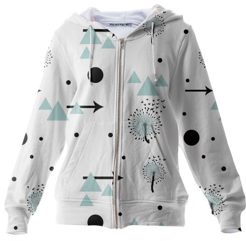 Aztec Dandelion zip hoodie