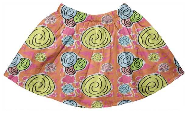 Retro Bouquet Tropical kids full skirt medium print