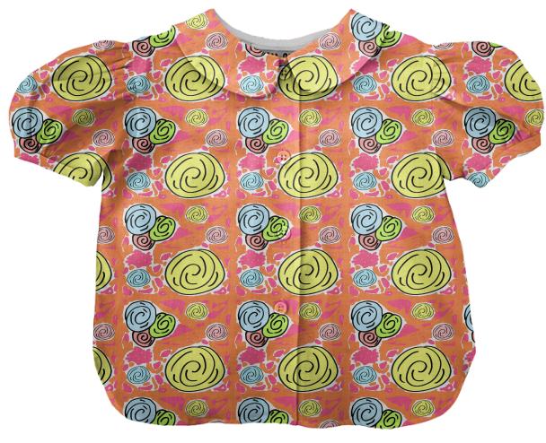 Retro Bouquet Tropical kids blouse medium print
