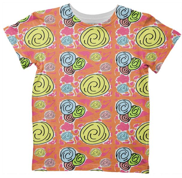 Retro Bouquet Tropical kdis t shirt medium print