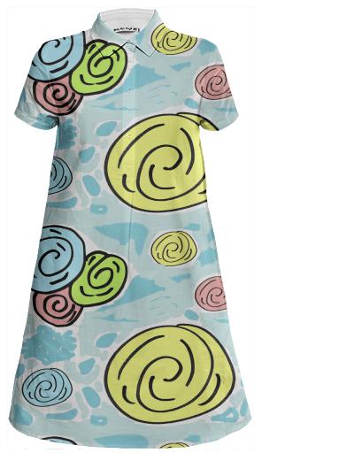 Retro Bouquet Beach mini shirt dress