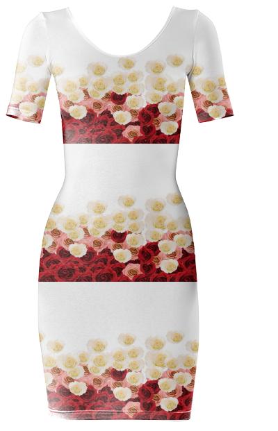 Rose Drops Red bodycon dress